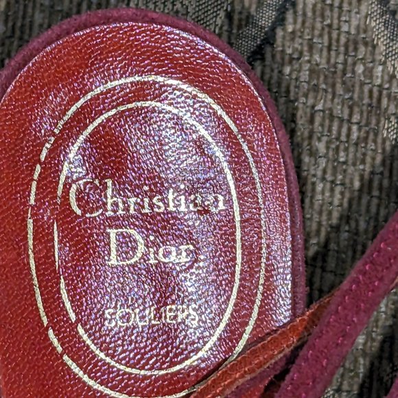 Authentic Red Suede Christian Dior Ankle Wrap Slingback 3'25 Heels - Picture 3 of 7